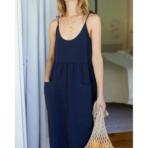 Emerson Fry Livia Maritime Nautical Adjustable Blue Removable Tie Sun Dress